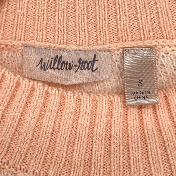 Floral Print Cropped Sweater Womens Size Small Peach Mint - Picture 7 of 10